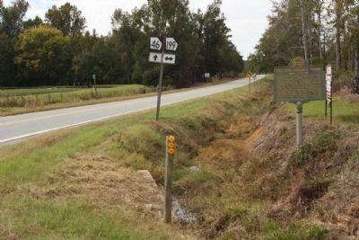 To Gov. Troup's Tomb Marker, looking south along Ga 46 image. Click for full size.
