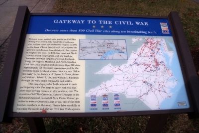 Gateway to the Civil War Marker. Click for full size. Gateway to the Civil War Marker image. Click for full size.