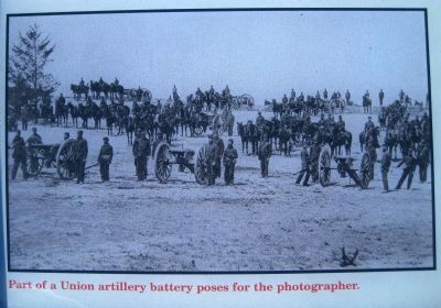 Part of a Union artillery battery poses for the photographer image. Click for full size.