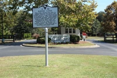 Santee Canal Marker, looking east at the Park entrance image. Click for full size.