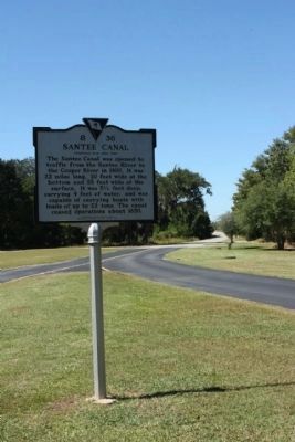 Santee Canal Marker, looking back along Stony Landing Road image. Click for full size.