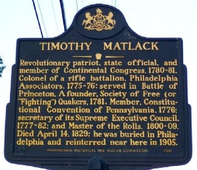 Timothy Matlack Marker image. Click for full size.