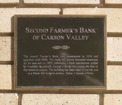 Second Farmer's Bank of Carson Valley Marker image. Click for full size.