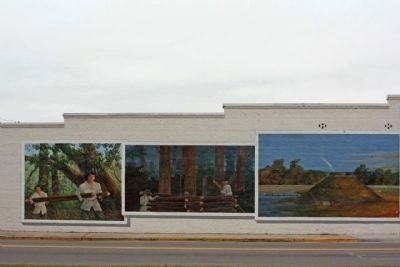 Siege of Fort Watson mural, 3 of 4 panels image. Click for full size.