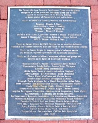 Phoenix Iron & Steel Co. Foundry Restoration Sponsors. Click for full size. Phoenix Iron & Steel Co. Foundry Restoration Sponsors image. Click for full size.