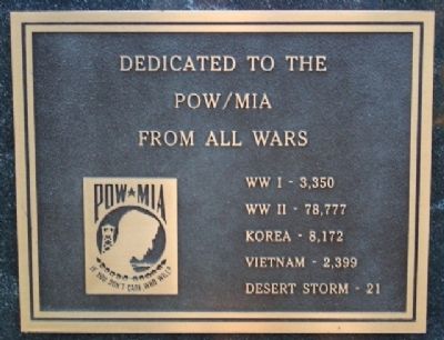 Phoenixville War Memorial POW/MIA Marker. Click for full size. Phoenixville War Memorial POW/MIA Marker image. Click for full size.