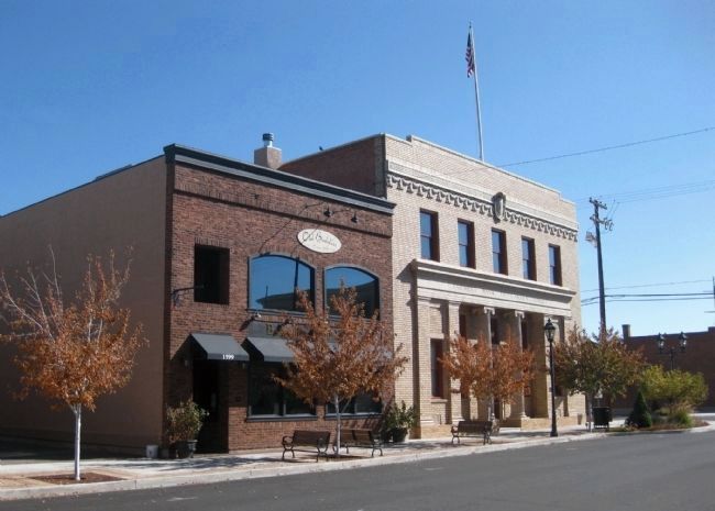 Reed-Meneley Insurance Building (with Second Farmer's Bank of Carson Valley adjacent on the right). Click for full size. Reed-Meneley Insurance Building (with Second Farmer's Bank of Carson Valley adjacent on the right) image. Click for full size.