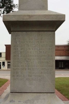 Clarendon County Confederate Monument south face. Click for full size. Clarendon County Confederate Monument south face image. Click for full size.