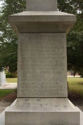 Confederate Monument west face. Click for full size. Confederate Monument west face image. Click for full size.