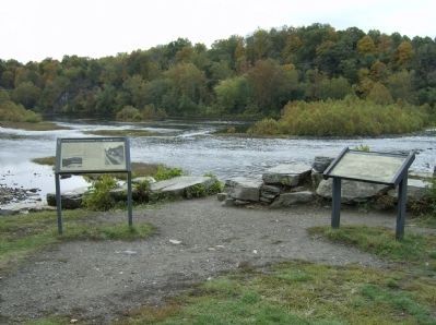 View of the two interpretive markers at Dam 5 image. Click for full size.