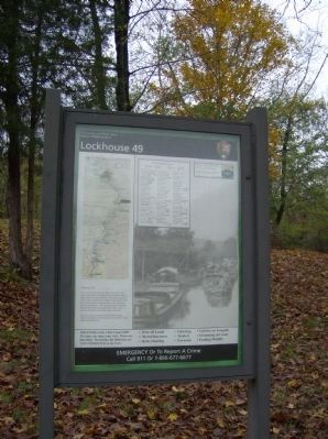 NPS information panel for Lockhouse 49 and the Four Locks site image. Click for full size.