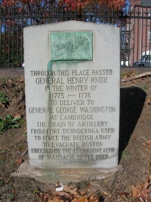 Gen. Henry Knox Trail Marker MA-9 Springfield, Mass. image. Click for full size.