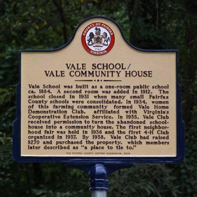 Vale School / Vale Community House Marker. Click for full size. Vale School / Vale Community House Marker image. Click for full size.