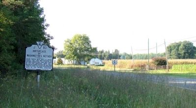 Birthplace of Washington’s Mother Marker. Click for full size. Birthplace of Washington’s Mother Marker image. Click for full size.