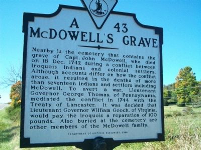 McDowell's Grave Marker image. Click for full size.