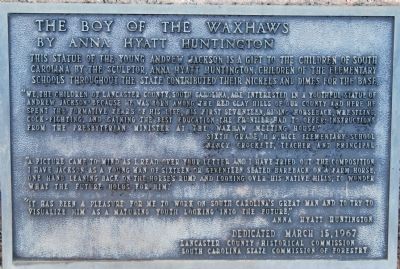 The Boy of the Waxhaws Marker image. Click for full size.