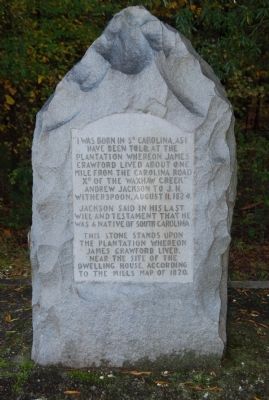 Birthplace of Andrew Jackson Monument Marker image. Click for full size.