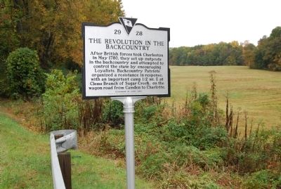 The Revolution in the Backcountry/ Sumter's Camp at Clems Branch Marker image. Click for full size.