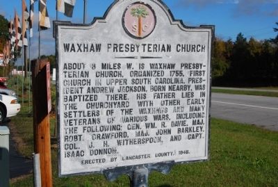 Waxhaw Presbyterian Church Marker image. Click for full size.