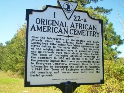 Original African American Cemetery Marker image. Click for full size.