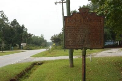 Brabant Plantation Marker, looking southbound along State Road 8-98. Click for full size. Brabant Plantation Marker, looking southbound along State Road 8-98 image. Click for full size.
