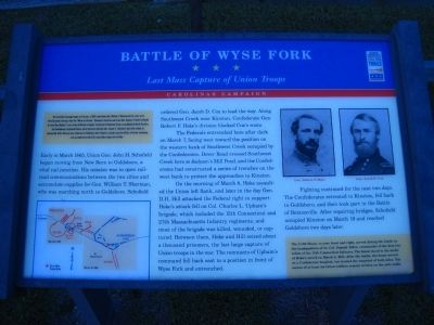 Battle of Wyse Fork Marker image. Click for full size.