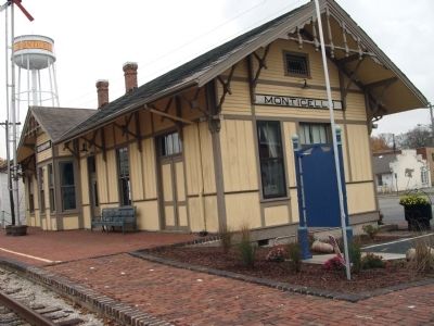 Obverse Side - - Monticello Journeys Marker & "Wabash Depot" Museum. Click for full size. Obverse Side - - Monticello Journeys Marker & "Wabash Depot" Museum image. Click for full size.