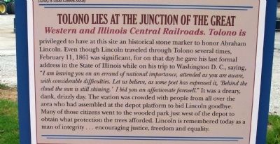 Middle Section - - Lincoln in Tolono Marker image. Click for full size.