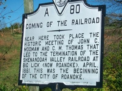 Coming of the Railroad Marker. Click for full size. Coming of the Railroad Marker image. Click for full size.