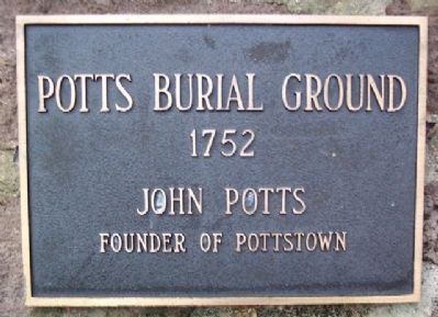 The Potts Burial Ground 1752 Marker on Wall image. Click for full size.