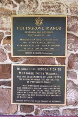 Pottsgrove Manor Recognition Marker image. Click for full size.