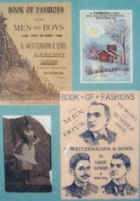 Weitzenkorn's Clothiers Ads on Marker image. Click for full size.
