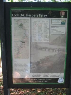 Lock 34, Harpers Ferry Marker. Click for full size. Lock 34, Harpers Ferry Marker image. Click for full size.