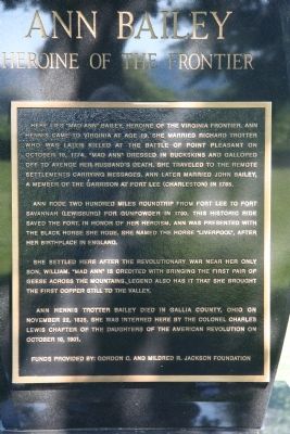Ann Bailey Marker image. Click for full size.