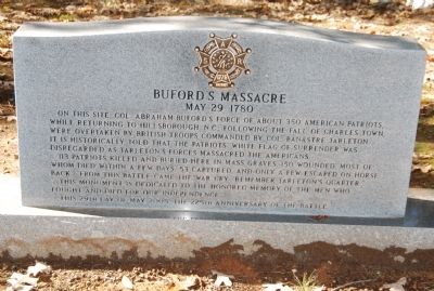 Buford's Massacre Marker image. Click for full size.