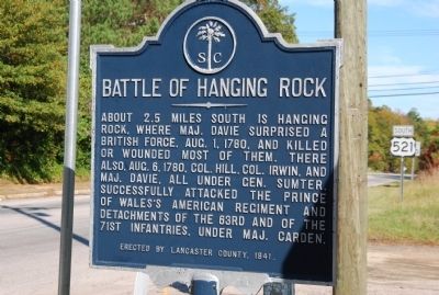 Battle of Hanging Rock Marker. Click for full size. Battle of Hanging Rock Marker image. Click for full size.