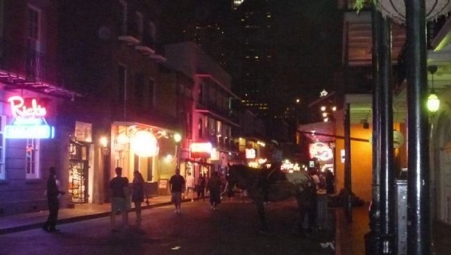 Bourbon Street near The Inn, looking toward Canal Street. Click for full size. Bourbon Street near The Inn, looking toward Canal Street image. Click for full size.