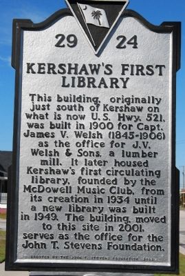 Kershaw's First Library Marker image. Click for full size.