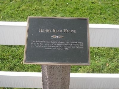 Henry Beck House Marker image. Click for full size.