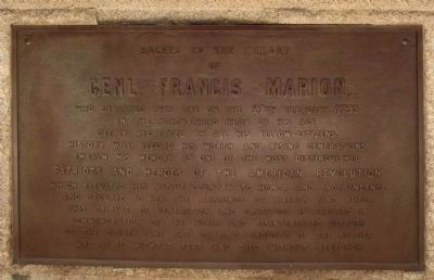 Francis Marion's Grave , north face image. Click for full size.