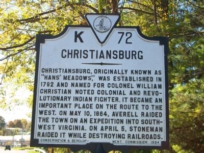Christiansburg Marker image. Click for full size.