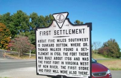 First Settlement Marker. Click for full size. First Settlement Marker image. Click for full size.