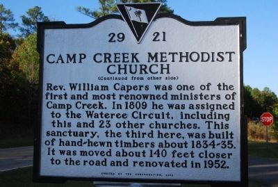 Camp Creek Methodist Church Marker image. Click for full size.