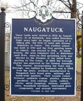 Naugatuck Marker image. Click for full size.