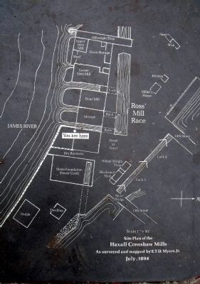 Site plan of the Haxall Crenshaw Mills image. Click for full size.