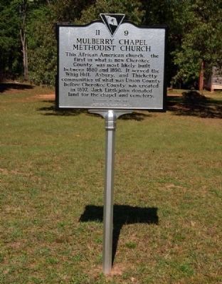 Mulberry Chapel Methodist Church Marker -<br>Front image. Click for full size.
