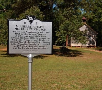 Mulberry Chapel Methodist Church and Marker Front. Click for full size. Mulberry Chapel Methodist Church and Marker Front image. Click for full size.