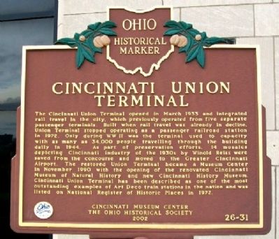 Cincinnati Union Terminal Marker image. Click for full size.