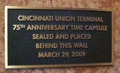 Cincinnati Union Terminal Time Capsule Marker image. Click for full size.