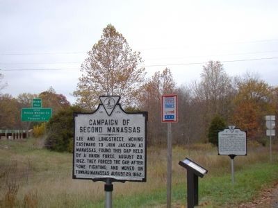 Three Markers at the Route 55 Pulloff. Click for full size. Three Markers at the Route 55 Pulloff image. Click for full size.
